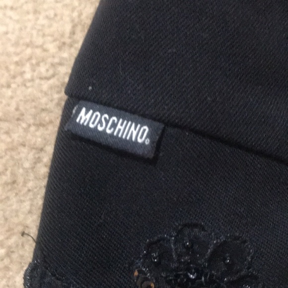 🌸NEW🌸 Moschino Jeans Vintage Black Beaded Flower Skirt - Picture 6 of 15
